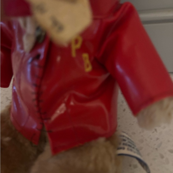 Eden Paddington Bear Red Rain Jacket Hat Plush Vtg 1981 Fireman - Picture 2 of 5